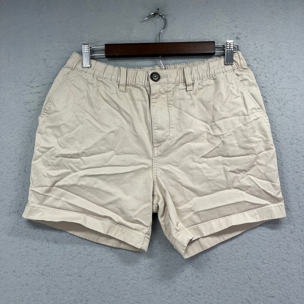 Chubbies Originals Shorts Mens Medium Tan Khaki 5.5 in Flat Front Casual Preppy